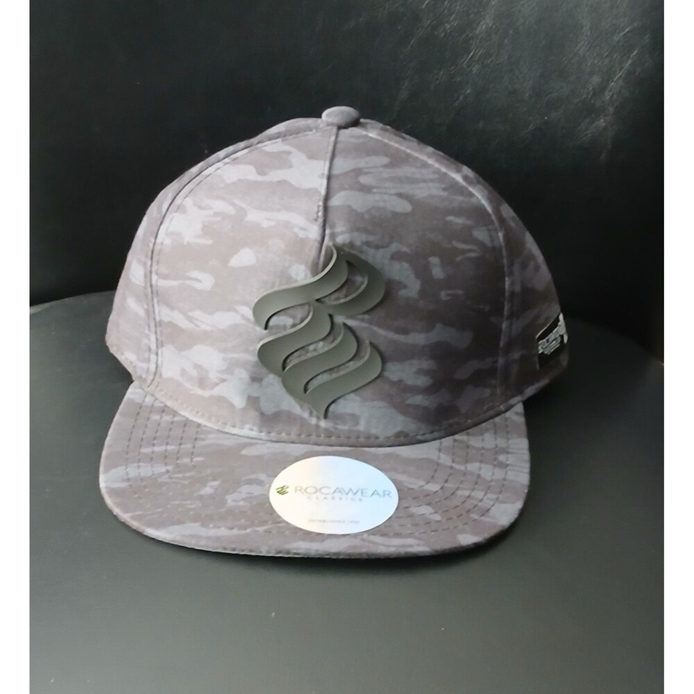 Rocawear Classics Black/Smokey Grey Camouflage Snapback Hat NWOT One Sz Fit Most